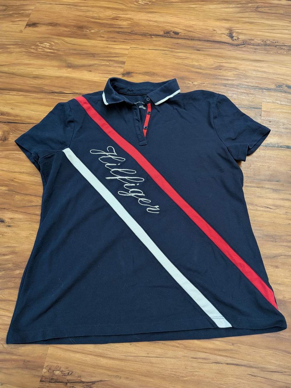 Women's Large Tommy Hilfiger Polo Shirt Short Sleeve, Preppy, Comfort, Designer